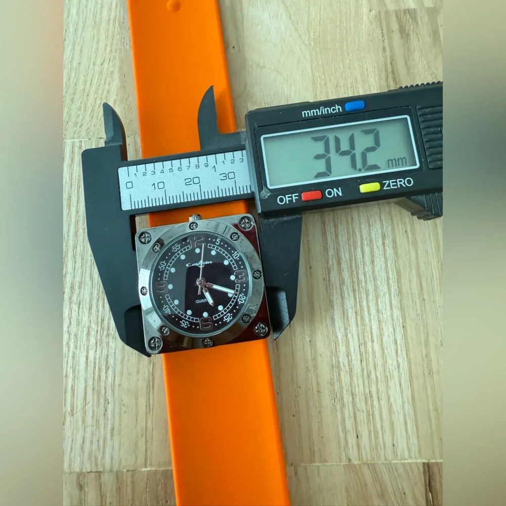 Captain by collezio square black watch orange slap strap NEW BATTERY